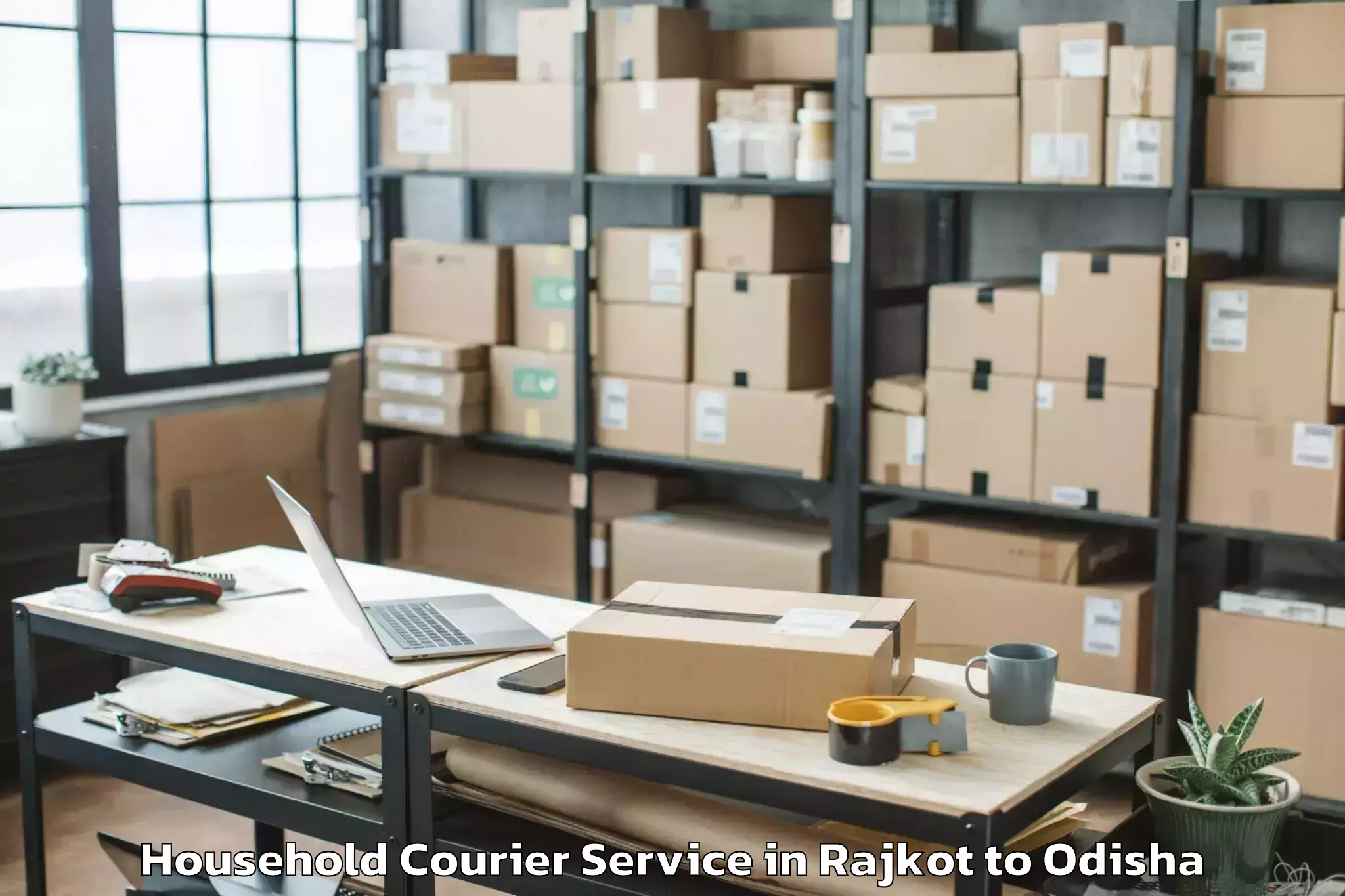 Easy Rajkot to Boudh Household Courier Booking